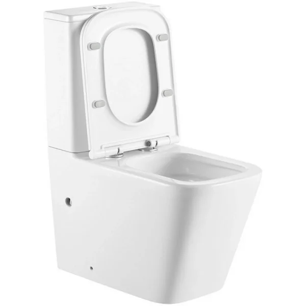 Унитаз-компакт Abber Rechteck AC1210T безободковый, торнадо, с сиденьем микролифт, белый