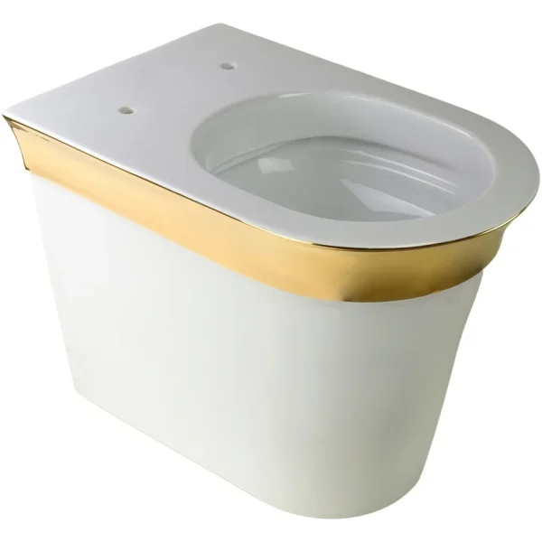 Унитаз приставной Migliore Monaco 32067 безободковый, белый глянец/золотой