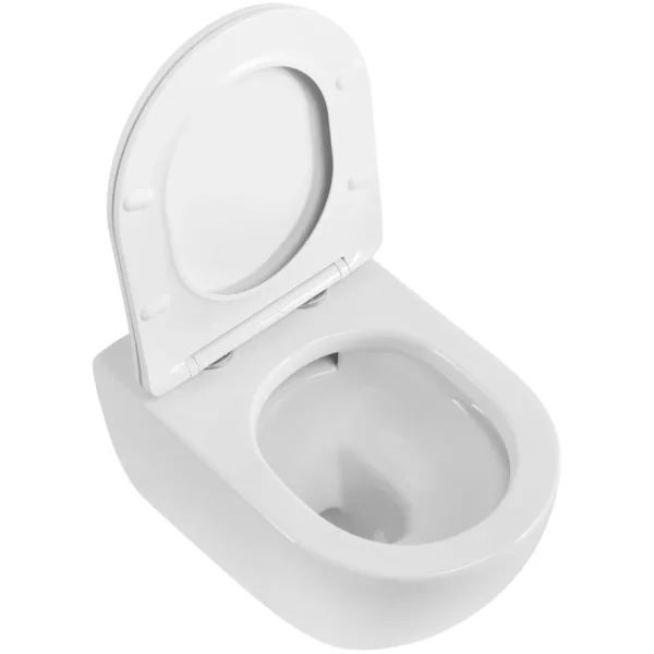 Унитаз подвесной Cezares Stylus CZR-546-TH-TOR/SC безободковый, торнадо, с сиденьем микролифт, белый