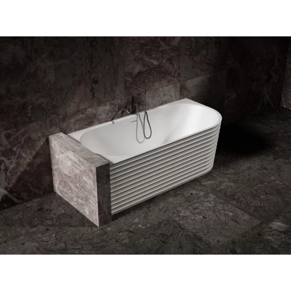 Ванна из литьевого мрамора Abber Stein AS9651 170x80 см L, белый матовый