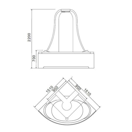 Акриловая ванна Gemy G9069 K с гидромассажем