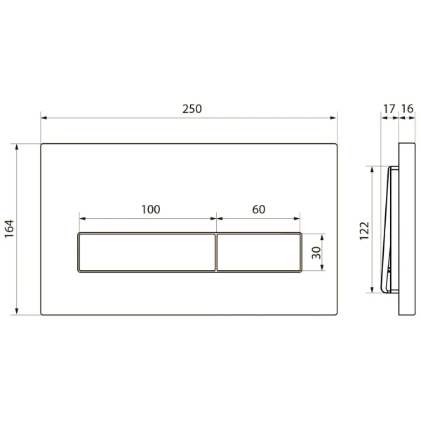 Кнопка смыва Point Меркурий PN44831GM для инсталляции, графит