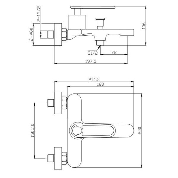 Смеситель Cezares Momento MOMENTO-VD-01 для ванны