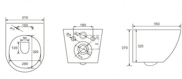 Унитаз подвесной Esbano Garcia безободковый, белый