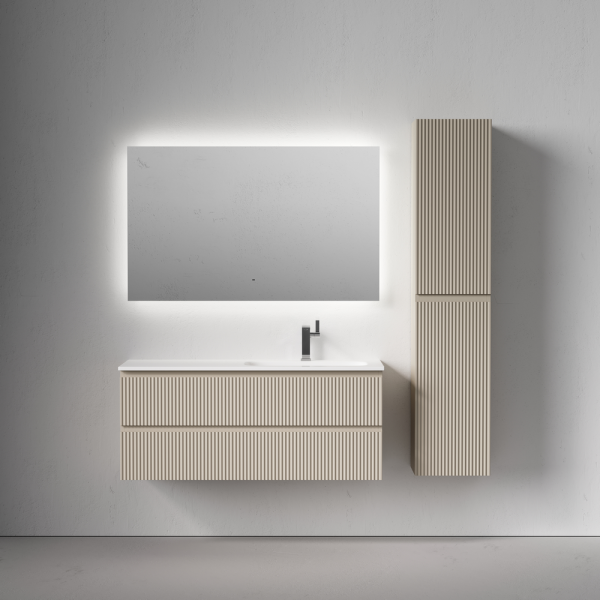 Тумба подвесная SANCOS Snob R правая 1195х445х500, c двумя ящиками оснащенными доводчиками, Beige Soft, SNR120RCE