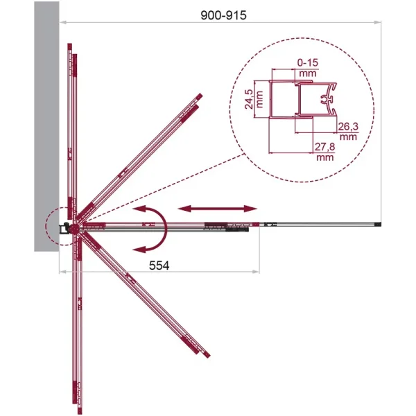 Шторка на ванну BelBagno Luce LUCE-VF-11-90/145-C-NERO 90 см, профиль черный матовый, стекло прозрачное