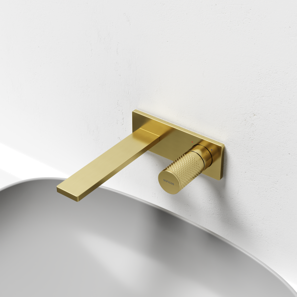 Смеситель для раковины SANCOS Nexus с внутренней частью, брашированное золото, PVD покрытие,  SC9013BG