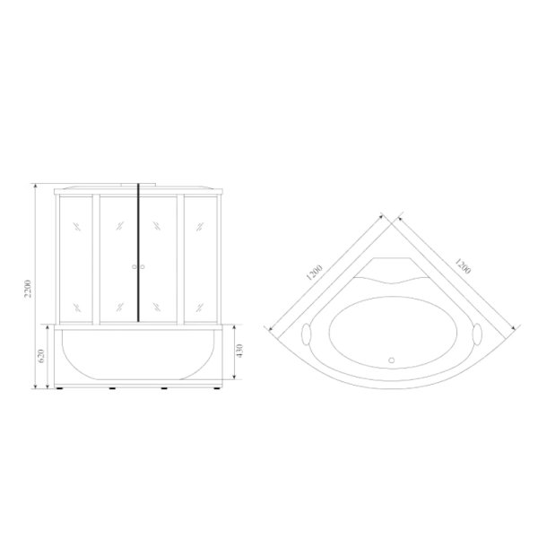 Душевая кабина Timo Standart 120*120*220  (T-1125)