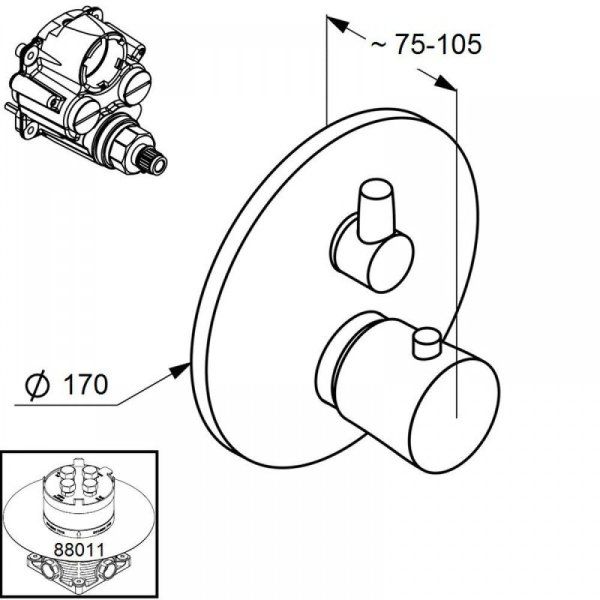 Встраиваемый смеситель для ванны Kludi BALANCE 528309175 белый, хром