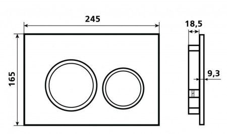 Клавиша смыва для инсталляции Esbano KRG-11MB черный матовый