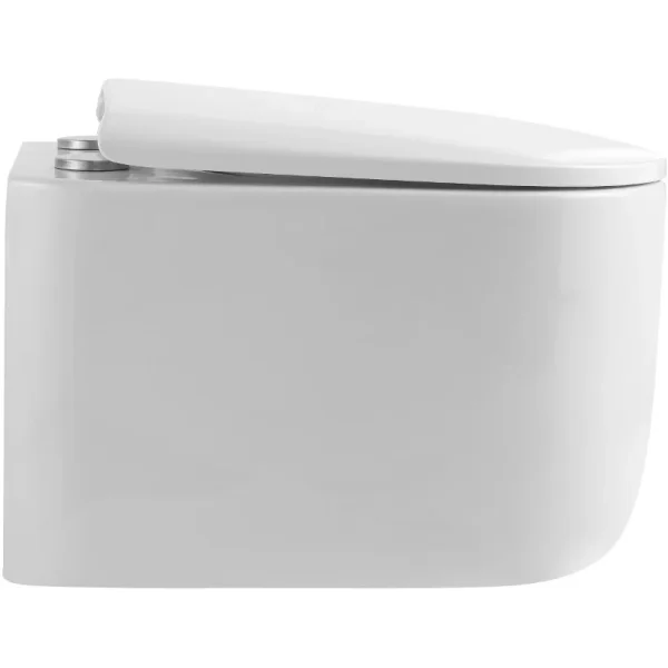 Унитаз подвесной Boheme Flow 969-SET-W безободковый, торнадо, с сиденьем микролифт, белый