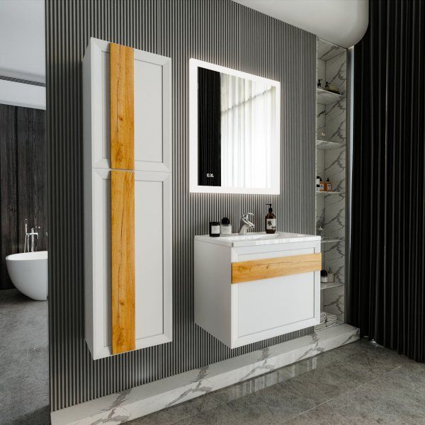 Комплект мебели для ванной Бриклаер БЕРЛИН 70BD, белый