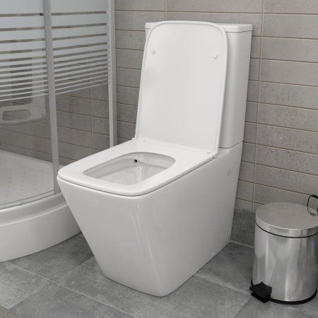 Унитаз напольный безободковый Teymi Helmi, сиденье микролифт T40308