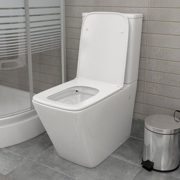 Унитаз напольный безободковый Teymi Helmi, сиденье микролифт T40308