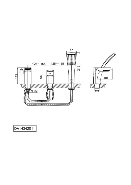 Смеситель для ванны DK Berlin Freie (DA1434201)