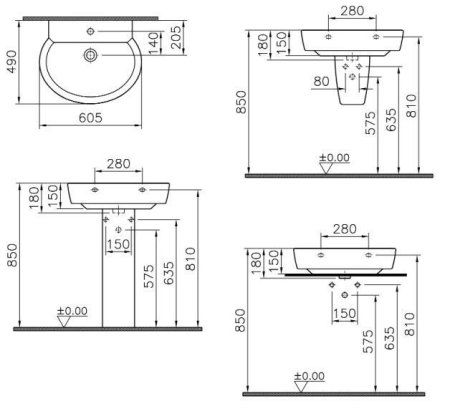Раковина VitrA Sunrise 5373B003-0001  60 см