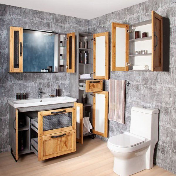 Шкаф навесной Бриклаер ЛОФТ 20 см, метрополитен грей