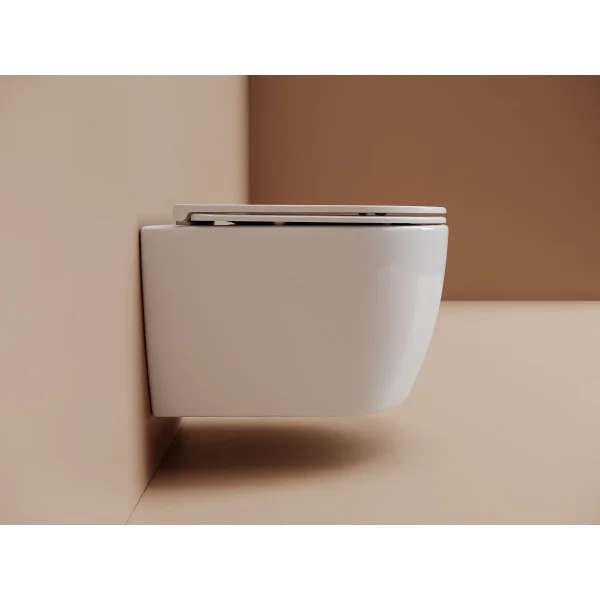 Унитаз подвесной Ceramicanova Noe CN4011T безободковый, торнадо, с сиденьем микролифт, белый