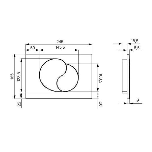 Клавиша смыва Iddis Unifix, черная (UNI02MBi77)