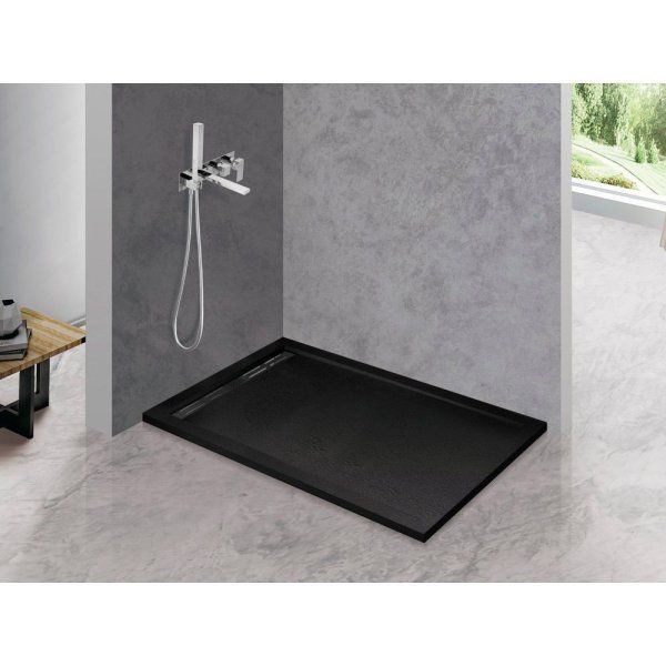 Поддон для душа из искусственного мрамора Cezares TRAY-AS-AH-120/90-30-NERO черный