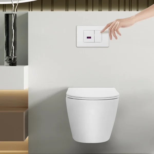 Кнопка смыва Abber AC0122SMW для инсталляции, сенсорная, питание от батареи, белый матовый