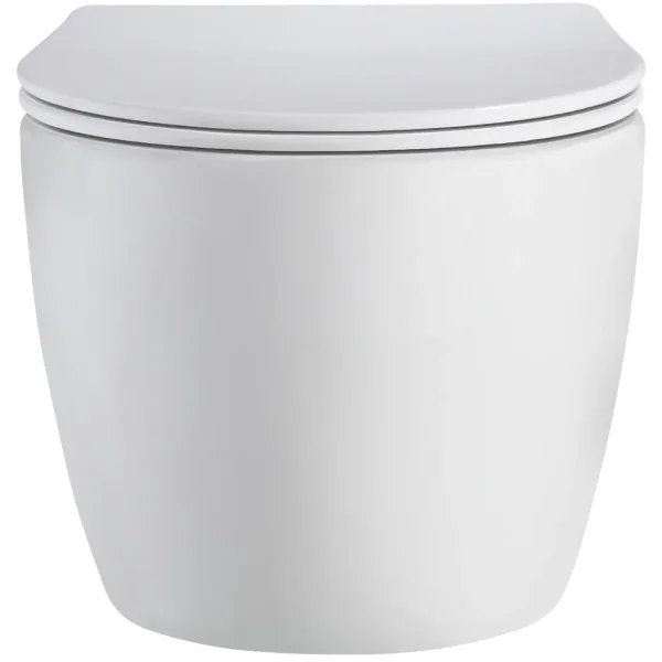 Унитаз подвесной Orange C07-150W безободковый, торнадо, с сиденьем микролифт, белый глянец