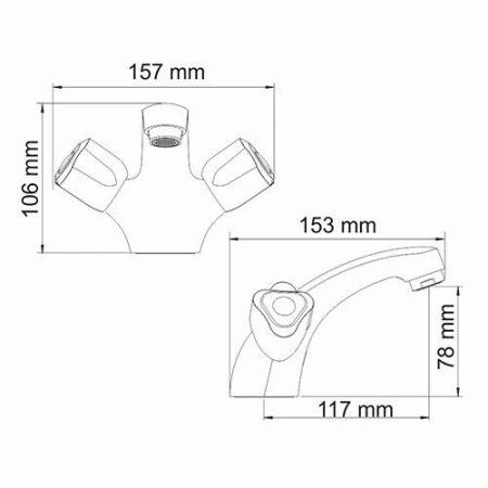 Смеситель для раковины Amper 2900 2903 хром