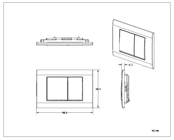 Кнопка смыва AltroBagno Beni aggiuntivi PFP 001EQ шампань
