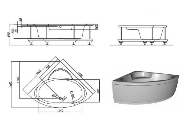 Акриловая ванна Kolpa San Royal 140х140