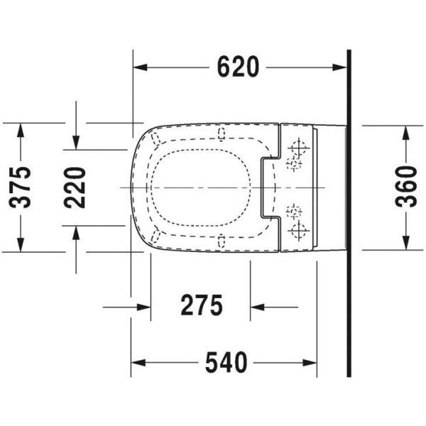 Унитаз подвесной Duravit  DuraStyle 2542590000+611200002000300  микролифт