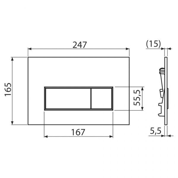 Кнопка смыва AlcaPlast  M571KM хром