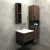 Тумба-умывальник COMFORTY "Франкфурт-60" дуб-шоколадно-коричневый с раковиной COMFORTY 60E