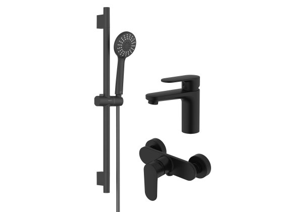 Комплект смесителей Aquatek AQ1831MB НИКА SET 3 в 1, черный