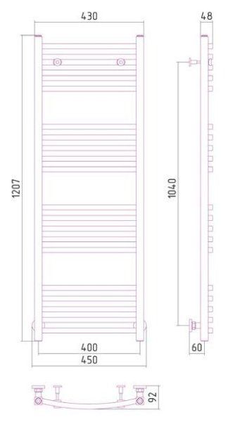 Полотенцесушитель водяной Сунержа Аркус 1200х400 хром