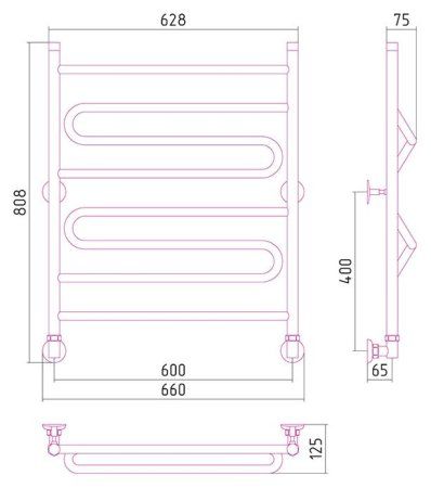 Полотенцесушитель водяной Стилье Вариация 80х60