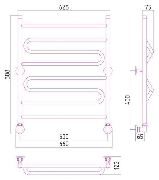 Полотенцесушитель водяной Стилье Вариация 80х60