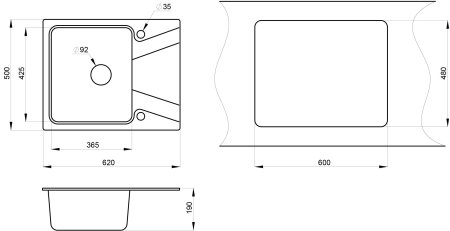 Кухонная мойка GRANULA (6201, ПИРИТ)