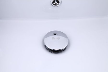 Донный клапан для раковины с переливом Frap F65-2, хром