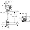 Нижний впускной клапан Geberit Impuls 360 281.208.00.1 для смывного бачка 1/2"