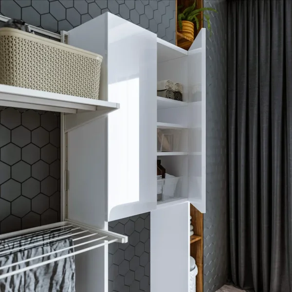 Шкаф над стиральной машинкой Бриклаер Хелена 64 см, белый