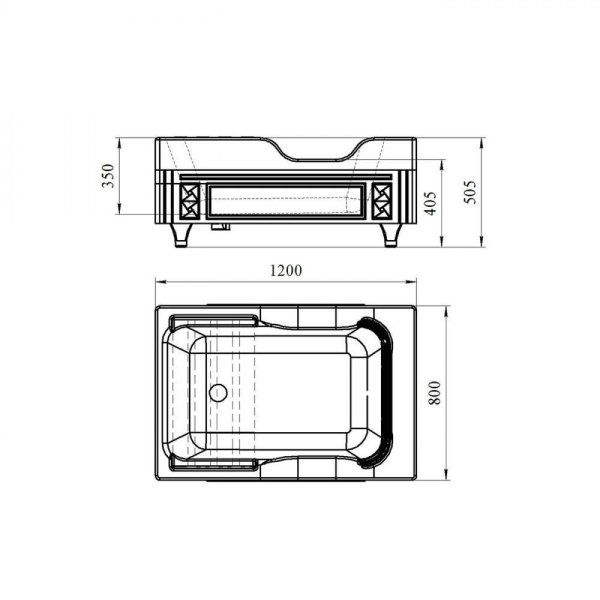 Акриловая ванна Radomir Тахарат 1-01-0-0-1-166 120х80 для омовения