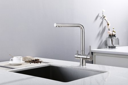 Смеситель для кухни однорычажный Frap F43899-3 нержавеющая сталь