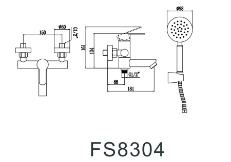 Смеситель Fmark для ванны (FS8304)