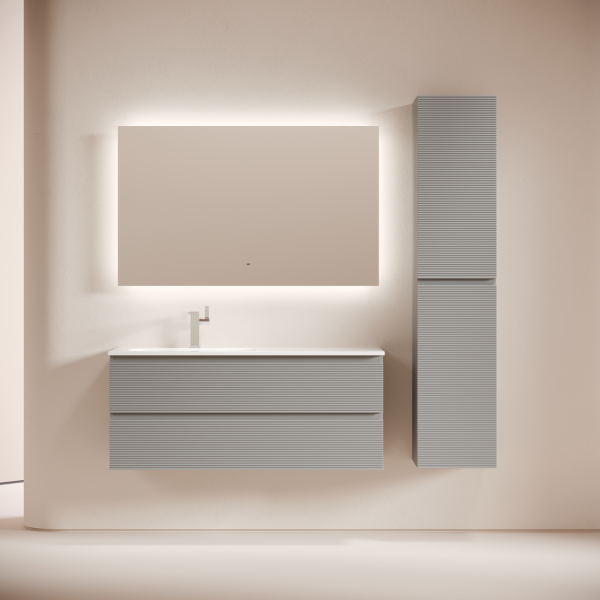 Тумба подвесная SANCOS Folk  левая 1195х445х500, c двумя ящиками оснащенными доводчиками, Ergraut soft, FL120LES