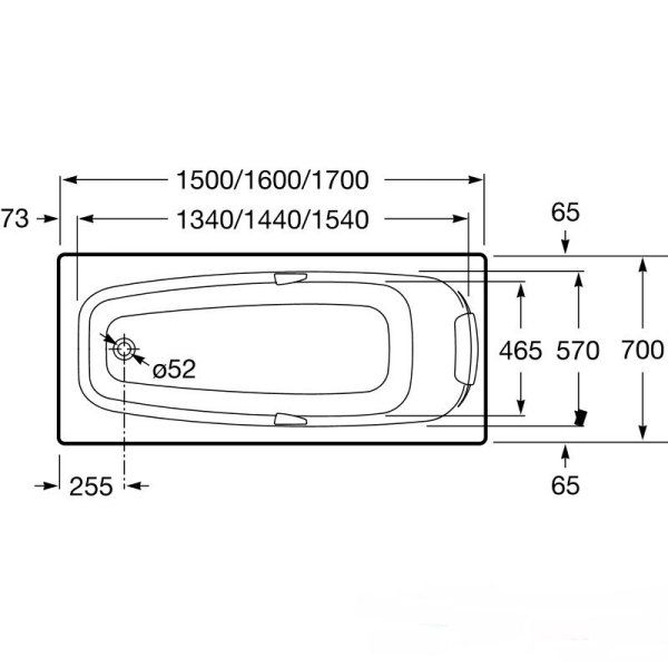 Ванна акриловая Roca Sureste ZRU9302787+ZRU9302788 160х70 см монтажный комплект