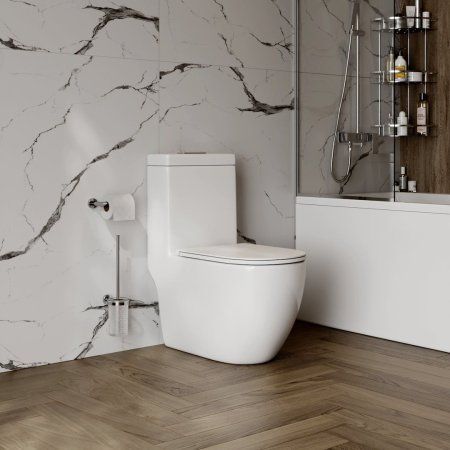 Унитаз напольный Моноблок Teymi Lina безободковый, сиденье микролифт T41102