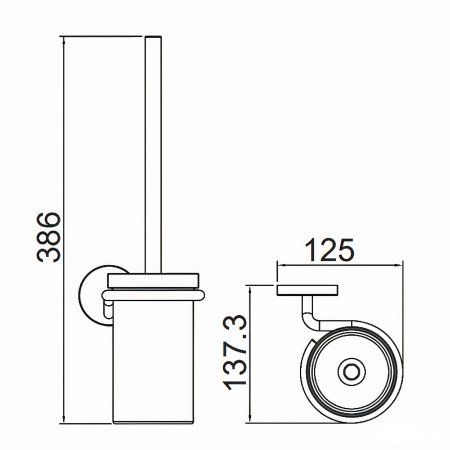 Ершик подвесной Gappo G3VX07KI10ZP-9OP, оружейная сталь
