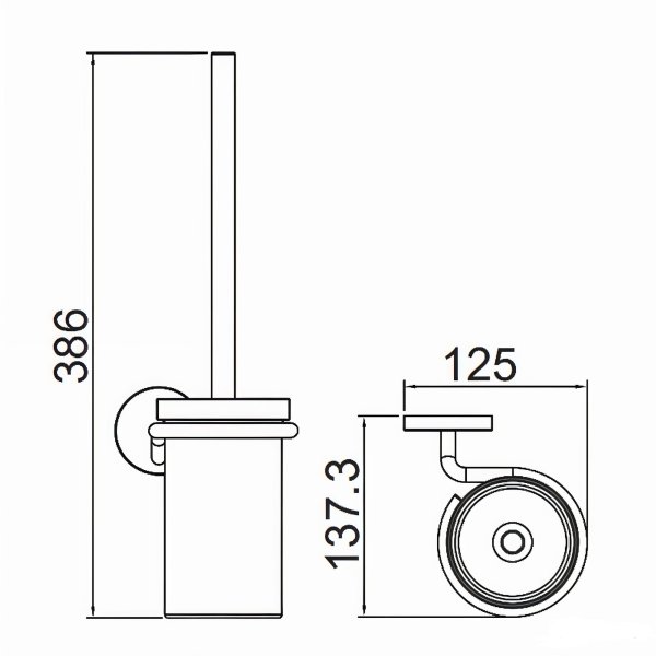 Ершик подвесной Gappo G3VX07KI10ZP-9OP, оружейная сталь