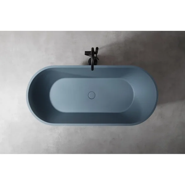 Ванна из литьевого мрамора Abber Frankfurt AM9941G 170x75 см, отдельностоящая, серый матовый