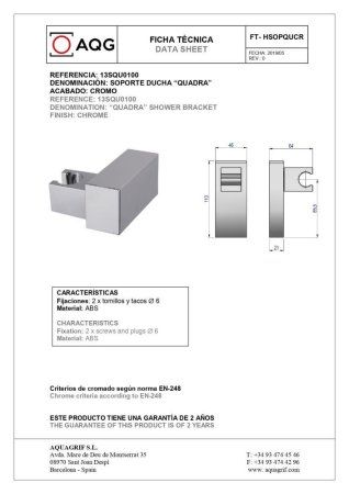 Смеситель AQG Delta 01DEL419CR для ванны, хром